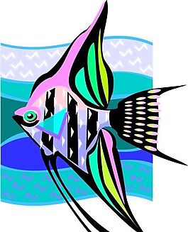 五彩小魚 水生動物 矢量素材 EPS格式_0191