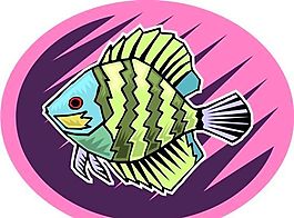 五彩小魚 水生動物 矢量素材 EPS格式_0179
