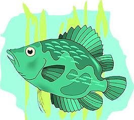 五彩小魚 水生動(dòng)物 矢量素材 EPS格式_0152