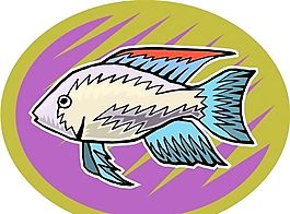 五彩小魚 水生動物 矢量素材 EPS格式_0150