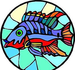 五彩小魚 水生動物 矢量素材 EPS格式_0144