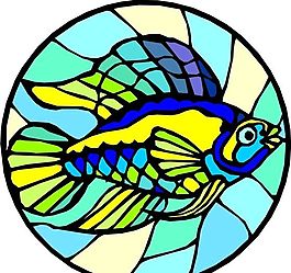 五彩小魚 水生動(dòng)物 矢量素材 EPS格式_0142
