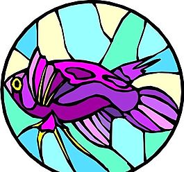 五彩小魚 水生動物 矢量素材 EPS格式_0086