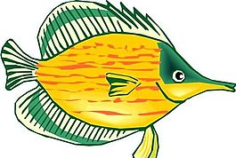 五彩小魚 水生動(dòng)物 矢量素材 EPS格式_0081