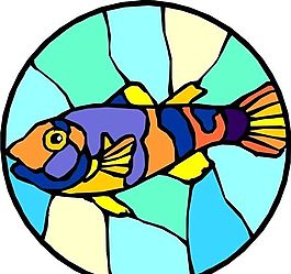 五彩小魚 水生動物 矢量素材 EPS格式_0072
