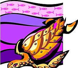 五彩小魚 水生動物 矢量素材 EPS格式_0059