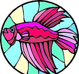 五彩小魚 水生動物 矢量素材 EPS格式_0056