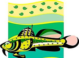 五彩小魚 水生動(dòng)物 矢量素材 EPS格式_0051