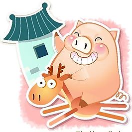 0014_寵物豬 卡通動(dòng)物 矢量素材 CDR格式