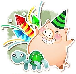 0007_寵物豬 卡通動物 矢量素材 CDR格式