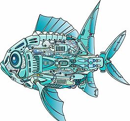 矢量卡通魚的素材