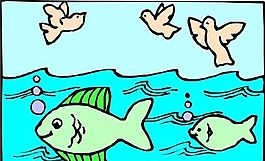魚 水中運物 矢量素材 EPS_0239