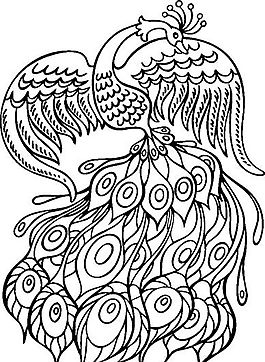 俄國矢量素材 矢量動物 孔雀 ai格式_018