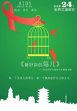 世界艾滋病日宣傳海報cdr矢量圖