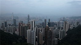 山顶拍江边楼群夜景实拍视频
