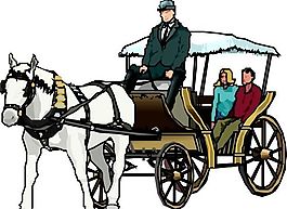 人力車 馬車 矢量素材 EPS格式_0085