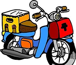 摩托車 交通工具 矢量 AI_0014