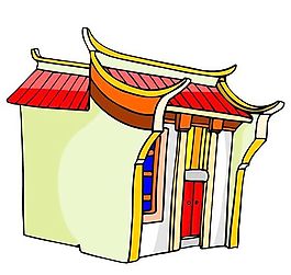 卡通古代建筑