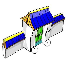 卡通古代建筑