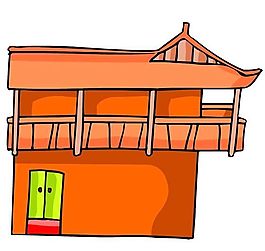 卡通古代建筑