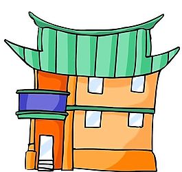 卡通古代建筑
