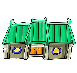 卡通古代建筑