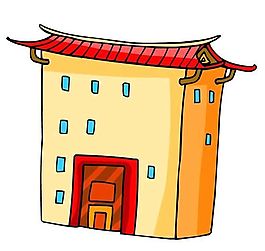 卡通古代建筑