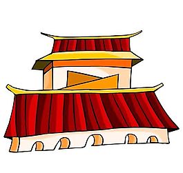卡通古代建筑