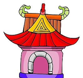 卡通古代建筑