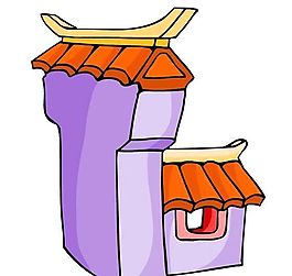 卡通古代建筑