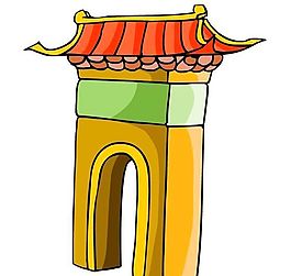 卡通古代建筑