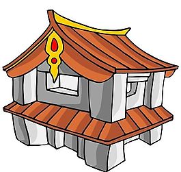 卡通古代建筑
