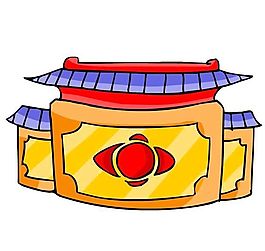 卡通古代建筑