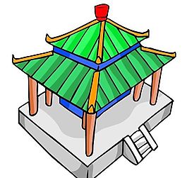 卡通古代建筑