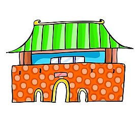 卡通古代建筑
