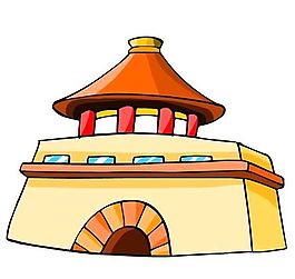 卡通古代建筑