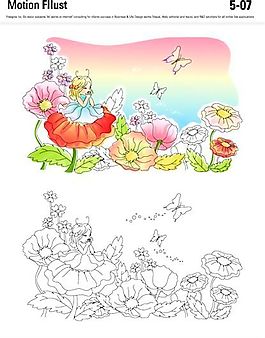 漫畫風景 幻想世界 矢量素材 AI_146