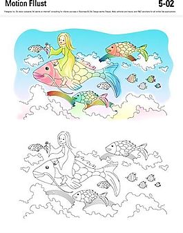 漫畫風(fēng)景 幻想世界 矢量素材 AI_141