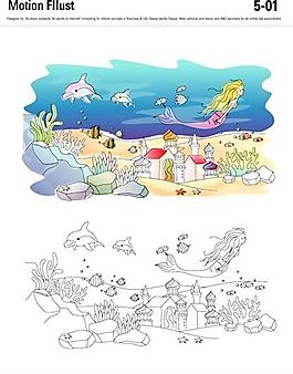 漫画风景 幻想世界 矢量素材 AI_140