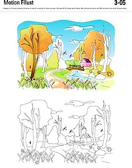漫畫風(fēng)景 幻想世界 矢量素材 AI_124