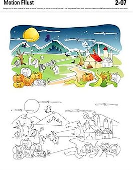 漫画风景 幻想世界 矢量素材 AI_116