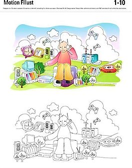 漫畫風景 幻想世界 矢量素材 AI_109