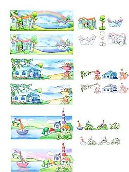 漫畫(huà)風(fēng)光 自然風(fēng)光 矢量素材 AI_66