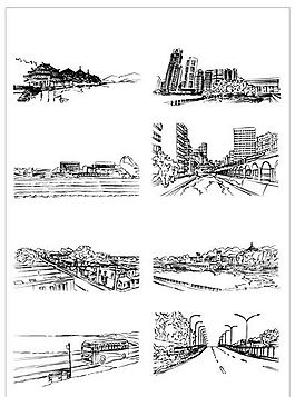 建筑風(fēng)景 筆刷設(shè)計(jì) 矢量 AI格式_0036