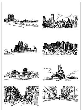 建筑風(fēng)景 筆刷設(shè)計(jì) 矢量 AI格式_0032