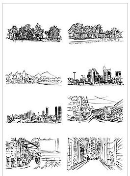 建筑風(fēng)景 筆刷設(shè)計(jì) 矢量 AI格式_0030
