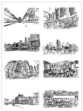 建筑風(fēng)景 筆刷設(shè)計(jì) 矢量 AI格式_0028