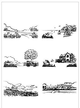 建筑風(fēng)景 筆刷設(shè)計(jì) 矢量 AI格式_0022