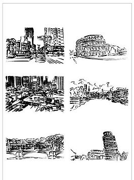 建筑風(fēng)景 筆刷設(shè)計(jì) 矢量 AI格式_0017