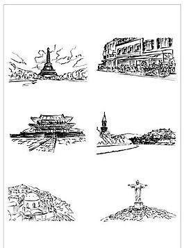 建筑風(fēng)景 筆刷設(shè)計(jì) 矢量 AI格式_0013